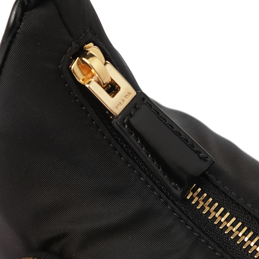 Prada Shoulder Bag Handbag Black Re Brushed Leather - Picture 8 of 8